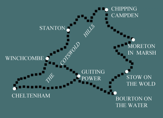 Trekking in the Cotswolds map
